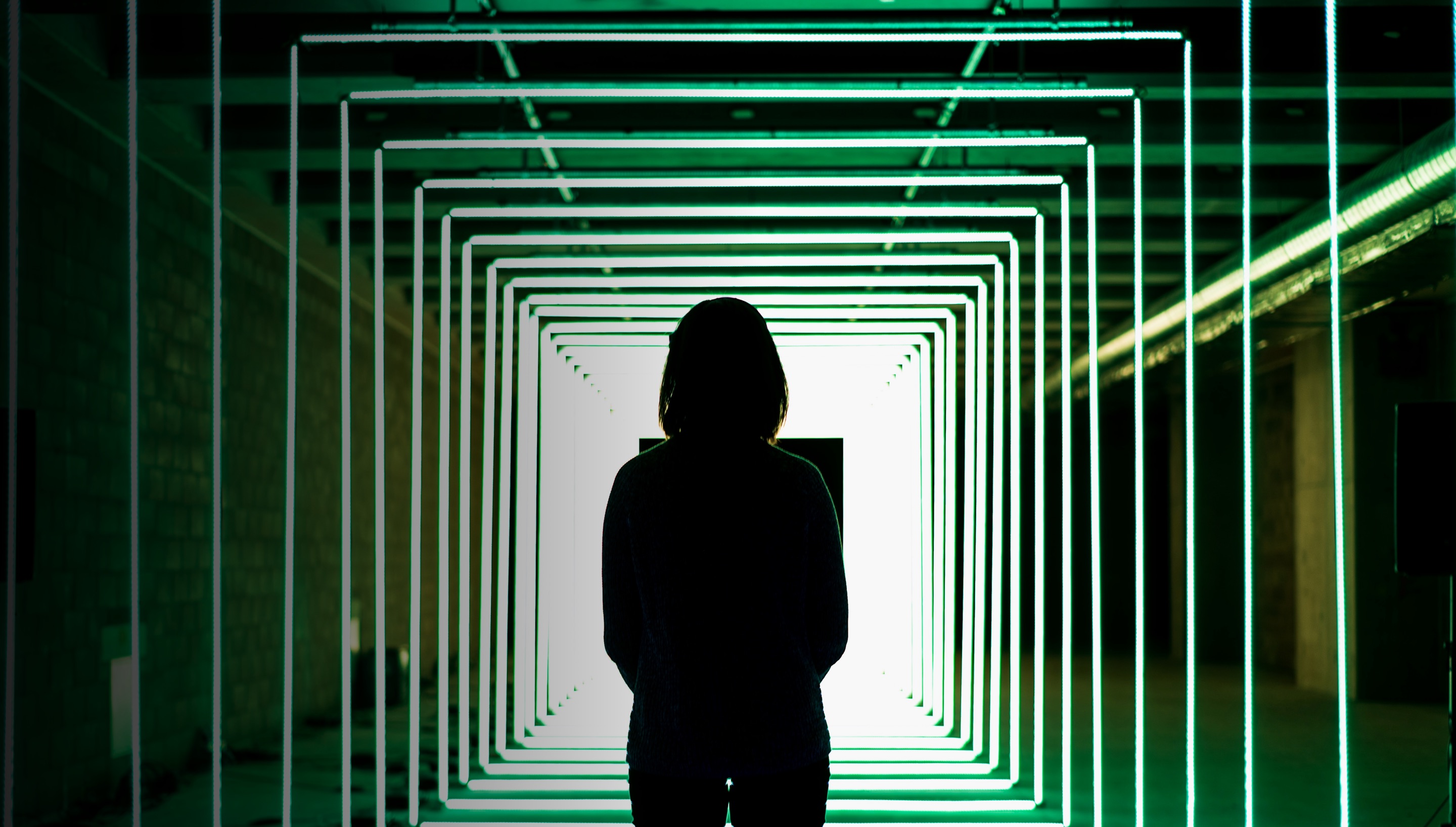Woman at a data farm