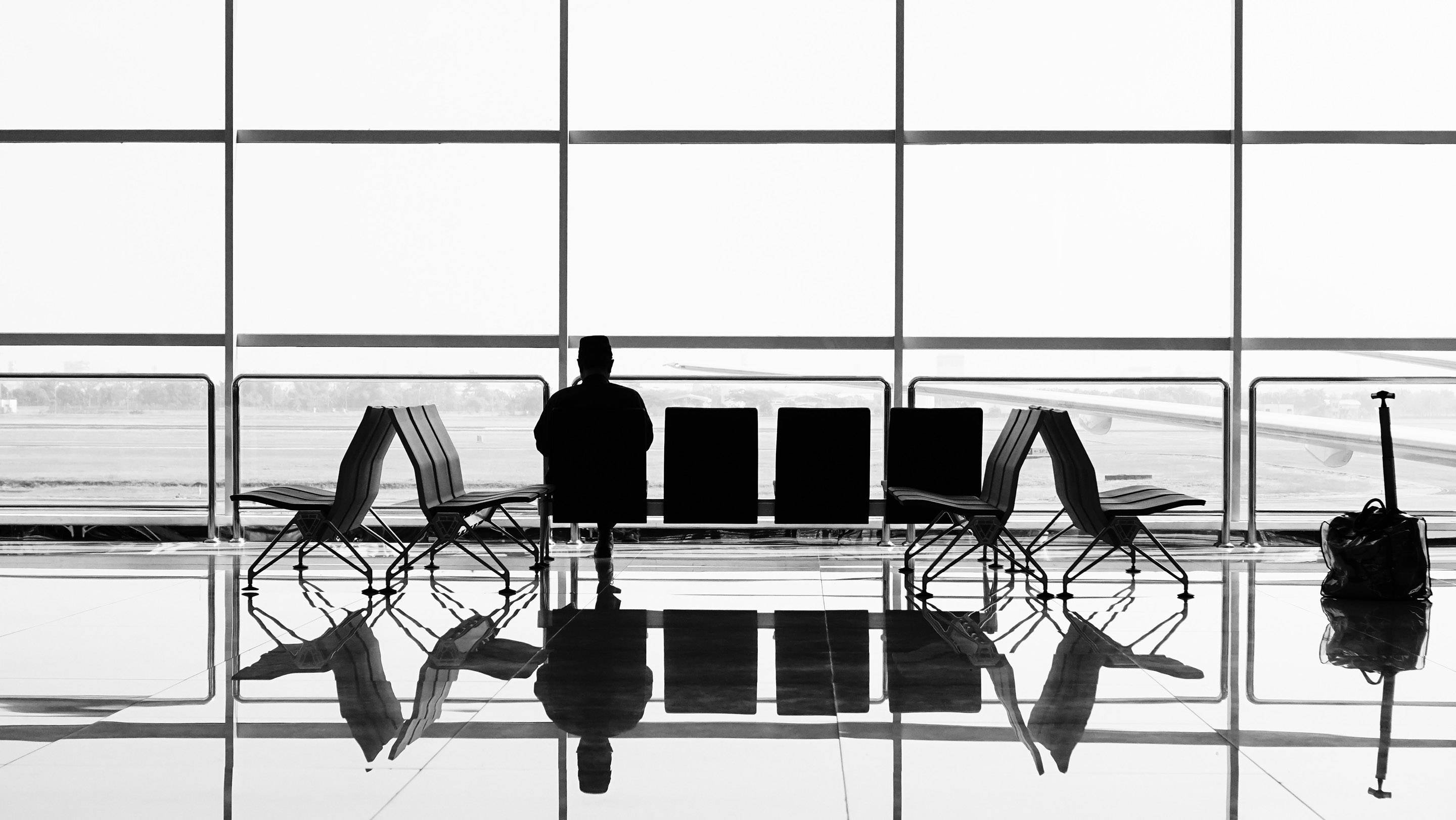 People waiting at an airport