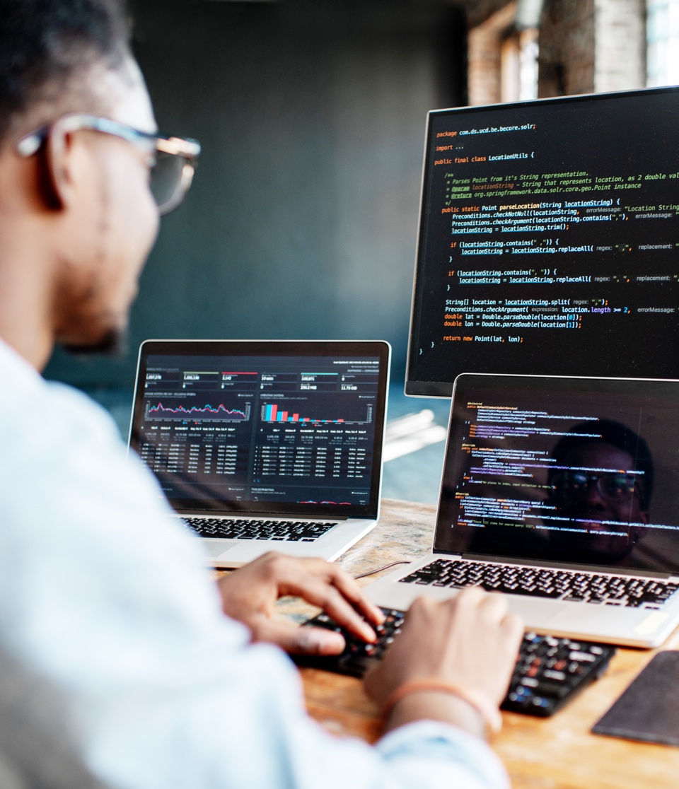 Person looking at a laptop screen