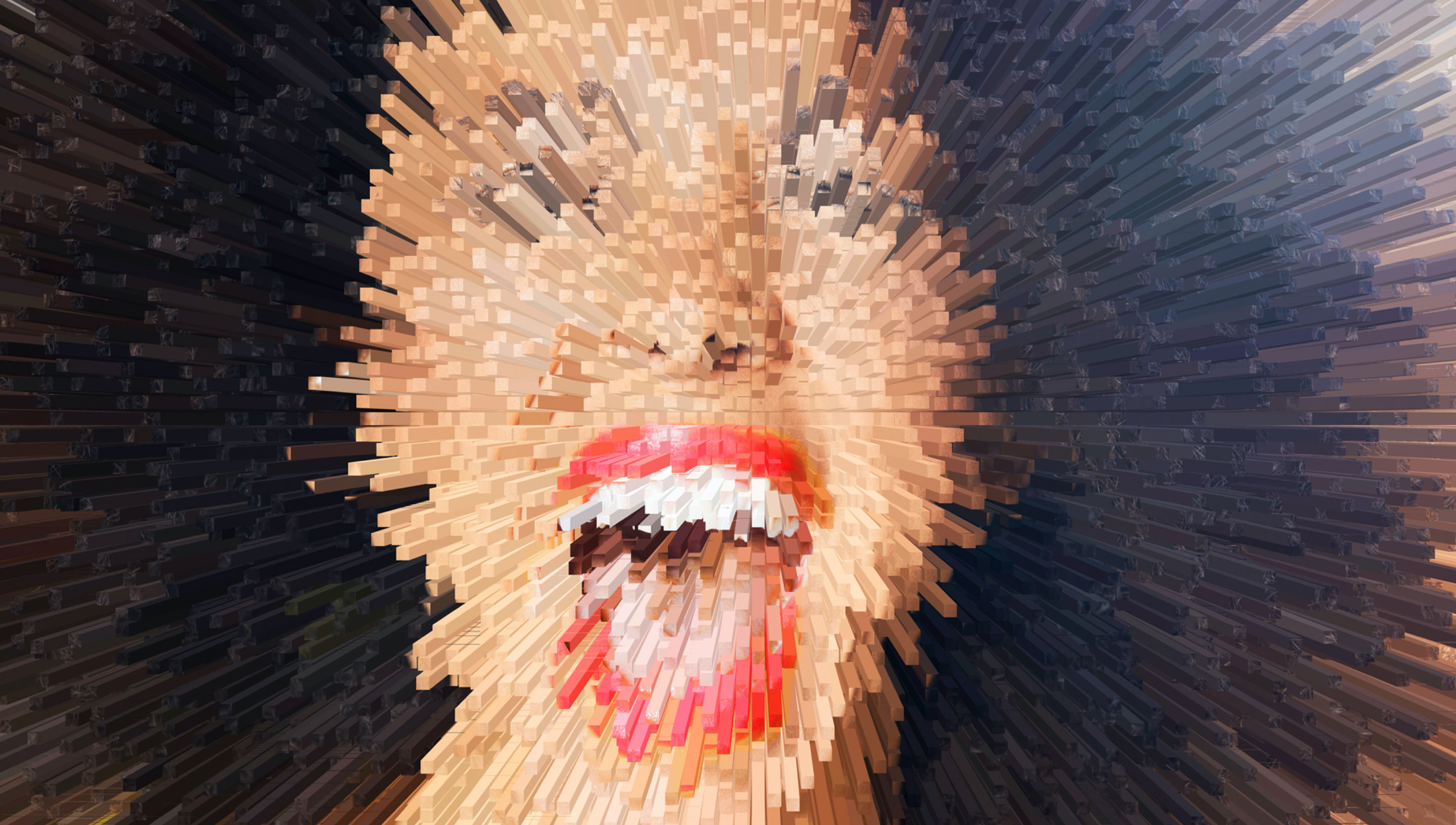 Pixelated image of a person’s face