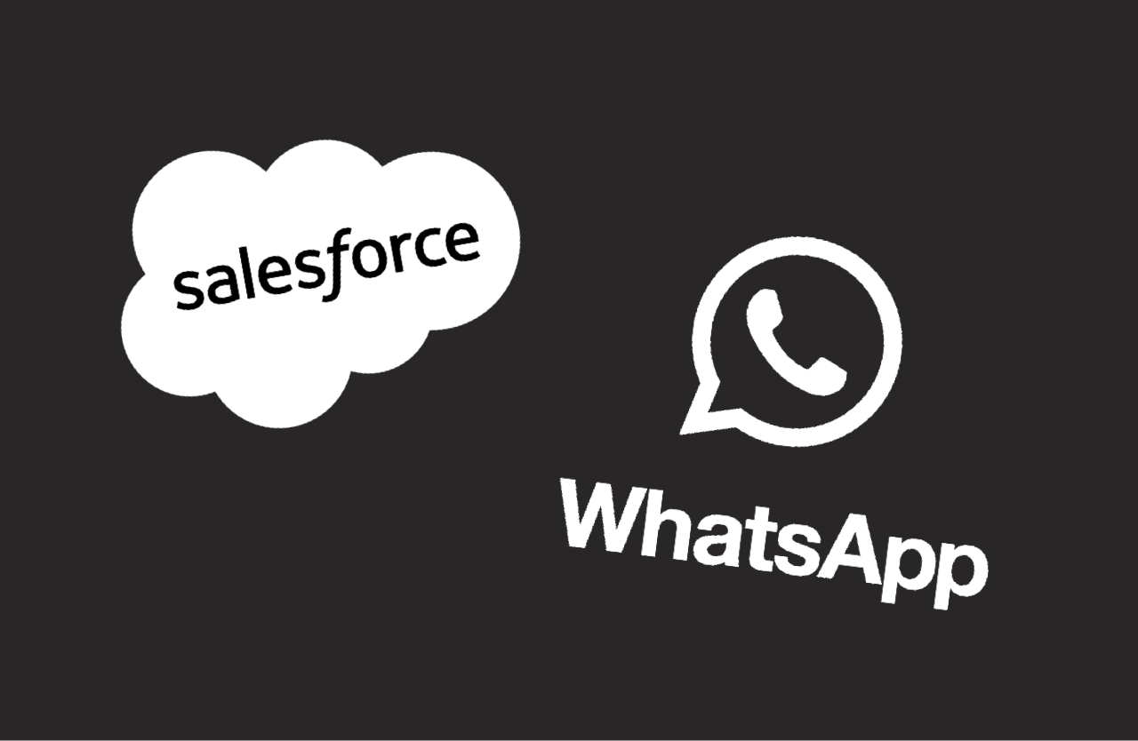 Salesforce and WhatsApp logos
