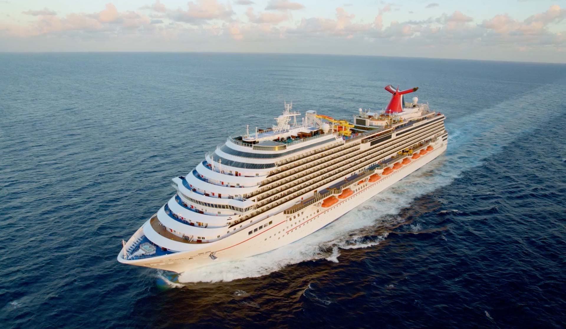 A Carnival cruise ship at sea