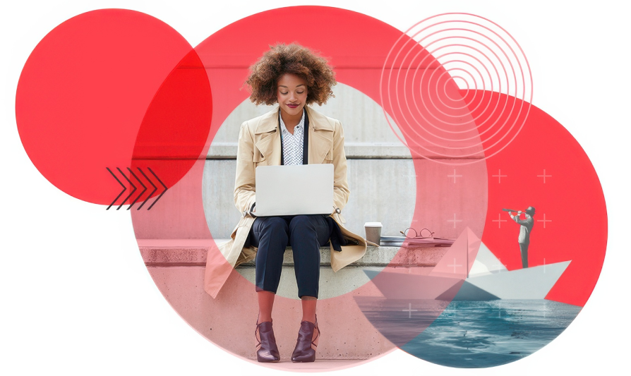 Woman typing on laptop